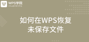 WPS Office 自动保存在哪里？文件找回技巧